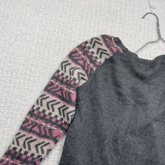 American Eagle Outfitters Love Polar Bear Grey / Pink Nordic Sweater Wom M - Picture 13 of 14